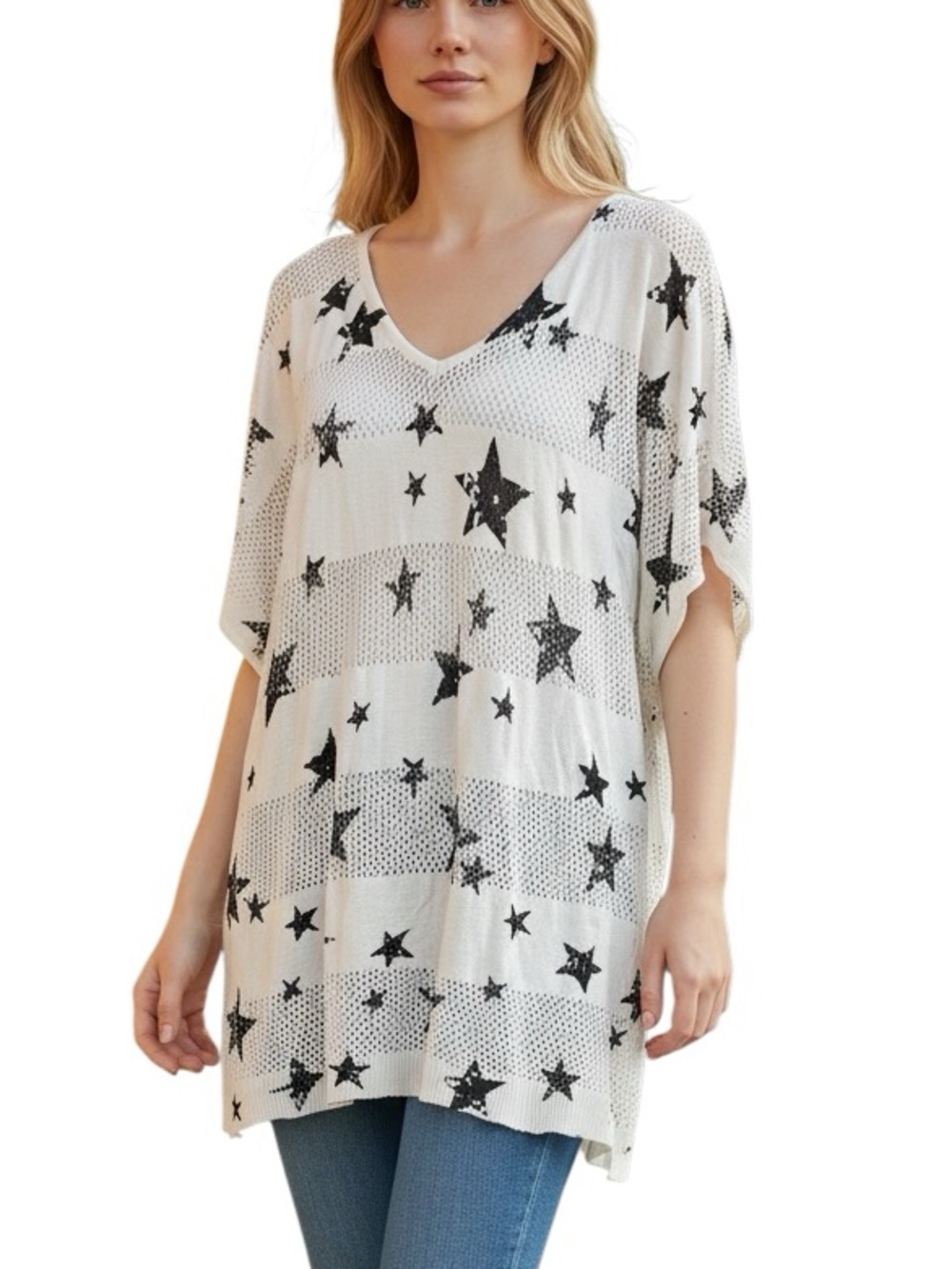 TORRID: Short Sleeve Star Graphic Sweater -Size 3 / 3X